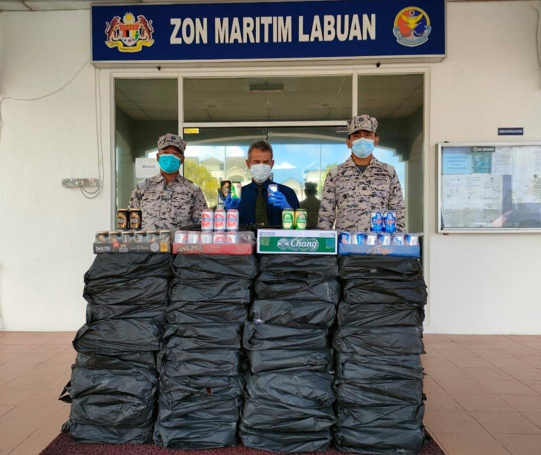 Maritim Malaysia rampas 1,680 tin minuman keras pelbagai jenama