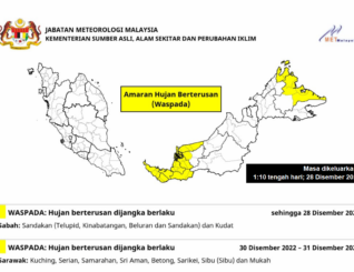 Sabah dan Sarawak, hujan berterusan akhir Disember ini