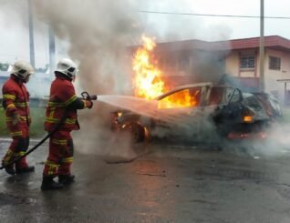 Pemandu lelaki rentung insiden kereta bertembung di Jalan Kg Tambalugu Tuaran