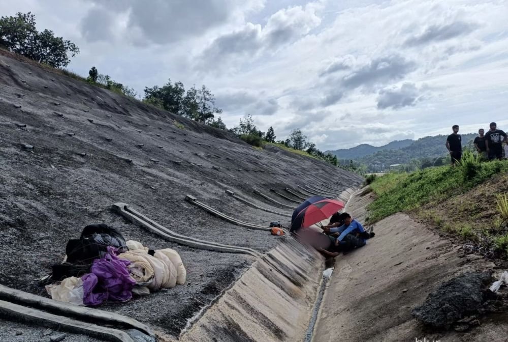 Tubuh terhempas, lelaki pengendali payung terjun maut di Menggatal