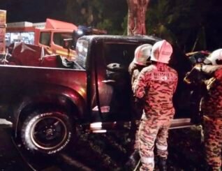 Pemandu, penumpang Toyota Hilux maut langgar pokok di Sandakan