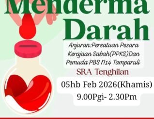 Orang Ramai Dijemput Sertai Program Derma Darah di Tenghilan, 5 Februari Ini